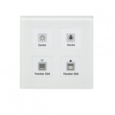 Glass Push Button 4-fold, Flush mounted, White, Surrounding orientation light