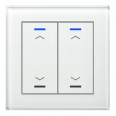 Glass Push Button II Lite, 2-fold, White, Version UP/DOWN symbol