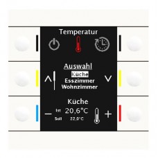 Central Operation Unit Smart 86, Plastic White glossy finish, with colour display and 6 push buttons, Temperature sensor